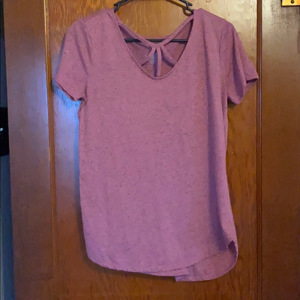 Short sleeve blouse, criss cross top.